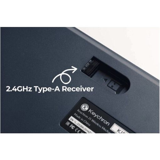 Εικόνα της Πληκτρολόγιο Keychron J5 QMK 1K Wireless Full RGB Hot-Swappable Banana Switches (US) Dark Blue KJ5-H4Z