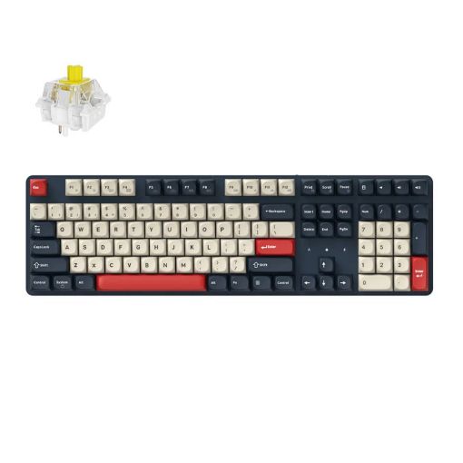 Εικόνα της Πληκτρολόγιο Keychron J5 QMK 1K Wireless Full RGB Hot-Swappable Banana Switches (US) Dark Blue KJ5-H4Z