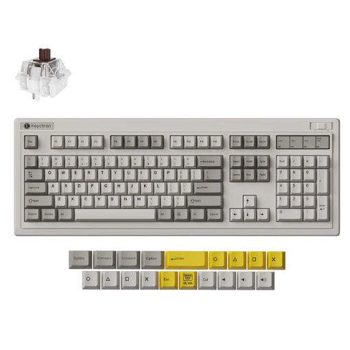 Εικόνα της Πληκτρολόγιο Keychron R6 QMK Wireless Full RGB Hot-Swappable Super Brown Switches (US) Retro R6-M3