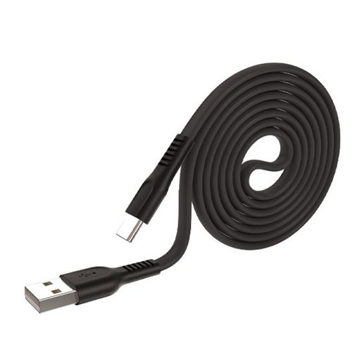 Εικόνα της Καλώδιο Lamtech Flat USB-C to USB-A 1m 18W Black LAM111801