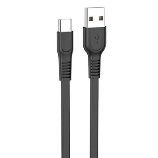 Εικόνα της Καλώδιο Lamtech Flat USB-C to USB-A 1m 18W Black LAM111801