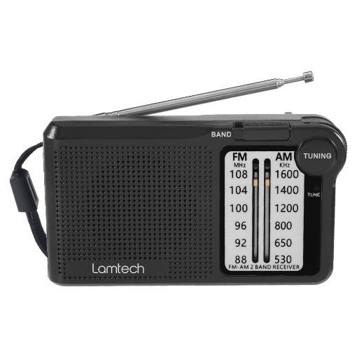 Εικόνα της Φορητό Ραδιόφωνο Lamtech 2 Band Επαναφορτιζόμενο Black LAM112549