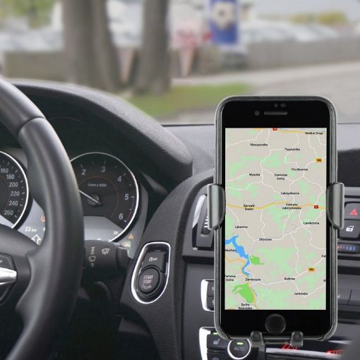 Εικόνα της Lamtech Universal Car Smartphone Holder with Qi Wireless Charging 10W Black LAM023862