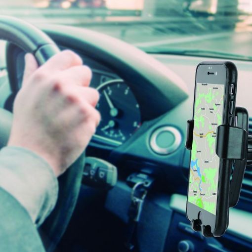 Εικόνα της Lamtech Universal Car Smartphone Holder with Qi Wireless Charging 10W Black LAM023862