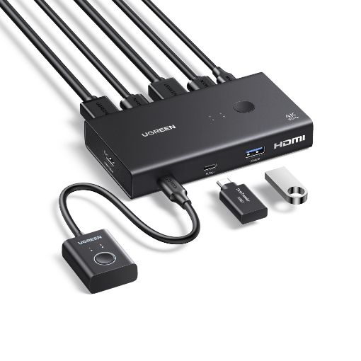 Εικόνα της Ugreen AK502 KVM Switch USB/HDMI Black 75246
