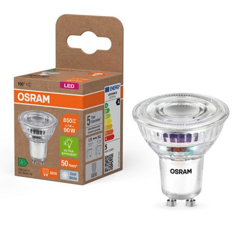 Εικόνα της Λάμπα LED Osram GU10 Spot 100° Ultra Efficient 4000K 850lm 4.7W Neutral White