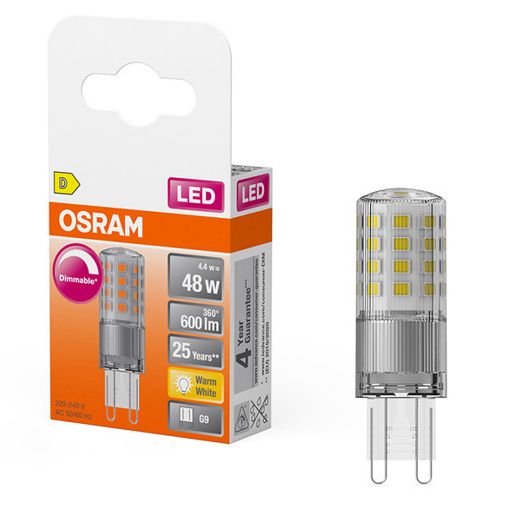 Εικόνα της Λάμπα LED Osram G9 Capsule SMD Dimmable 2700K 600lm 4.4W Warm White