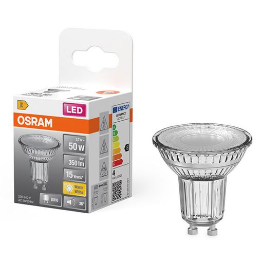 Εικόνα της Λάμπα LED Osram GU10 Spot 2700K 350lm 3.7W Warm White
