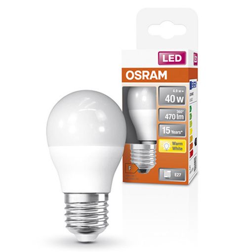 Εικόνα της Λάμπα LED Osram E27 P45 Mat 2700K 470lm 4.9W Warm White