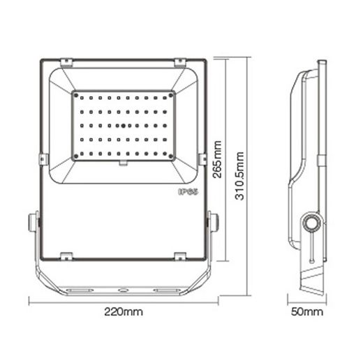 Εικόνα της Προβολέας LED Gledopto Zigbee RGB + 2700-6500K 5500lm IP65 60W Black GL-FL-006P