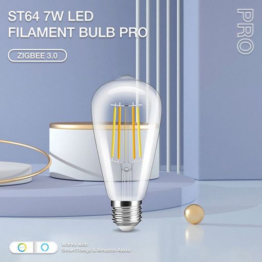 Εικόνα της Λάμπα LED Gledopto Pro E27 Edison ST64 Filament 2200-6500K Zigbee 7W Clear GL-B-002P-CLEAR