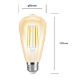 Εικόνα της Λάμπα LED Gledopto Pro E27 Edison ST64 Filament 2200-6500K Zigbee 7W Gold GL-B-002P-AMBER