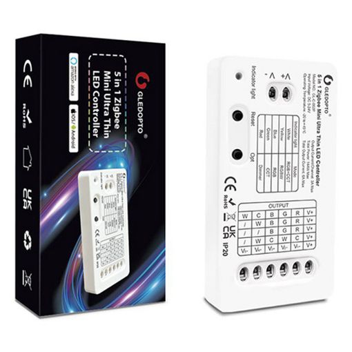 Εικόνα της Gledopto Controller 5in1 Mini Ultra Thin RGB+CCT ZigBee GL-C-002P