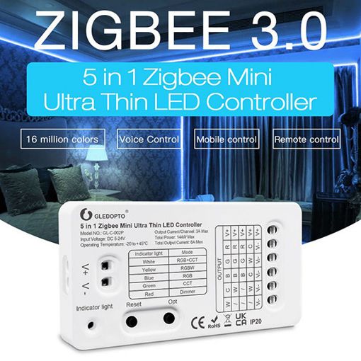 Εικόνα της Gledopto Controller 5in1 Mini Ultra Thin RGB+CCT ZigBee GL-C-002P