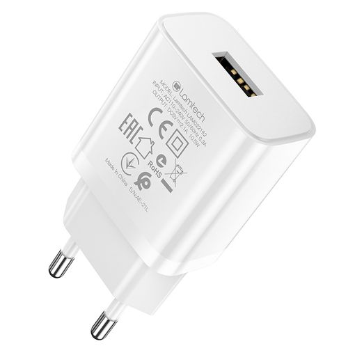 Εικόνα της Φορτιστής Lamtech USB-A 10.5W White LAM022162