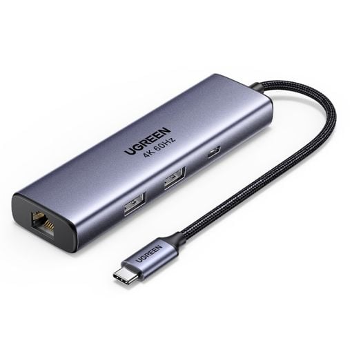 Εικόνα της Docking Station Ugreen CM512 6-in-1 USB-C with DisplayPort & HDMI 4K 60Hz 100W Gray 75643