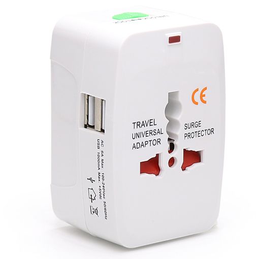 Εικόνα της Φορτιστής Lamtech Universal Travel Adapter 2x USB-A 5W White LAM112969