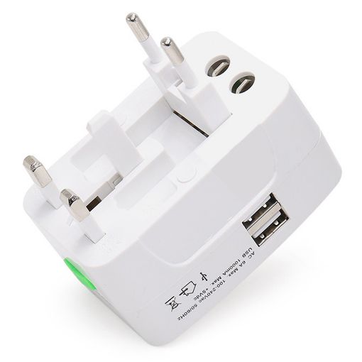 Εικόνα της Φορτιστής Lamtech Universal Travel Adapter 2x USB-A 5W White LAM112969