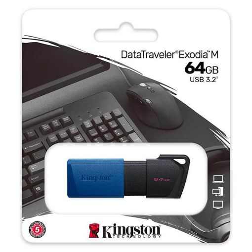 Εικόνα της Kingston DataTraveler Exodia M 64GB USB 3.2 2-Pack Blue DTXM/64GB-2P